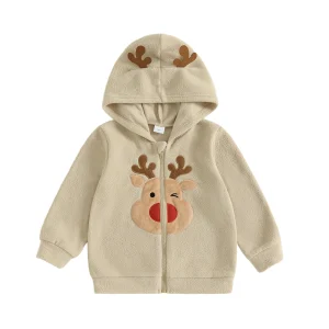 Cute Infant Warm Winter Coat with  Cozy Fleece Lining for Boys and Girls