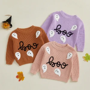 Halloween Knit Sweater with Long Sleeves
