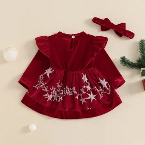 Toddler Girls Winter Outfit Cute Long Sleeve Dress