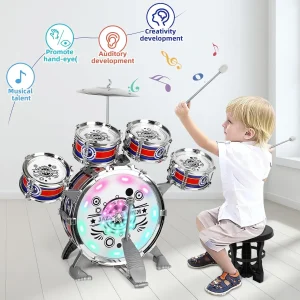 Mini Musical Drum Set Toy With Stool