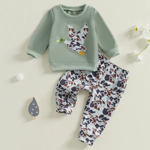 Toddler 2PCS Clothing Sets Warm  Bear Print Pullover