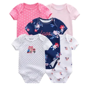 Summer 5 Piece Cotton  Bodysuit Set