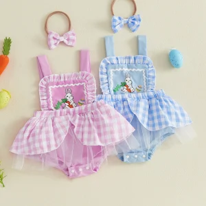 Adorable Toddler Easter Sleeveless Jumpsuit