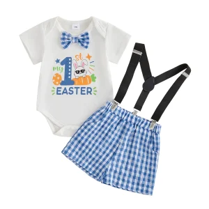 Baby 1st Easter Bunny Romper 2 Pcs Outfit